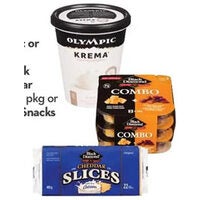 Olympic Organic Or Krema Yogourt Tub Or Black Diamond Cheddar Style Slices Or Cheese Combo Snacks