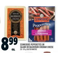 Schneiders Pepperettes Or Salami Or Balderson Cheddar Cheese
