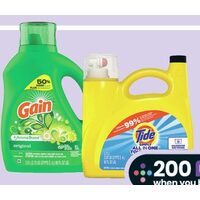 Tide Simply Liquid Detergent, Gain Liquid Detergent, Bounce Sheets