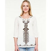 Gauze Embroidered Peasant Blouse - $29.99 ($29.96 Off)