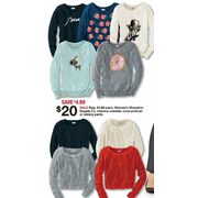 Women's Mossimo Supply Co. Intarsia Sweater, Crop Pullover or Skinny Pants - $20.00 ($4.99 off)