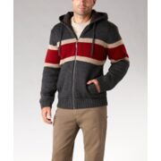 Windriver - Chest Striped Hooded Full Zip Sweater - $62.99 ($27.00 Off)