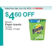 Bounty Paper Towels - $4.60 Off