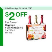 Paul Brassac Organic Sparkling Juice - $2.00 Off
