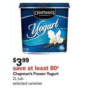 Chapman's Frozen Yogourt (2L) - $3.99 ($0.80 off)