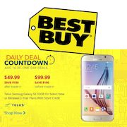 Best Buy Daily Deal Countdown: Get a Samsung Galaxy S6 32GB Smartphone for $100 (Was $200) on Select 2-Year Plans!