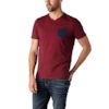 Dh3 - Short-sleeve Stripe V-neck Pocket T-shirt - $9.88