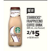 Starbucks Frappuccino Coffee Drink - 2/$5.00