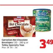 Carnation Hot Chocoalte Envelopes or Tetley Specialty Teas - $3.49 (Up to $1.00 off)