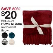 Home Studio Microvelvet Throw - 3 Days Only - $20.00 (50% off)