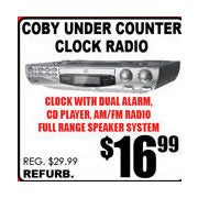 Coby Under Counter Clock Radio - $16.99