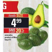Avocados - $4.99 (20% off)