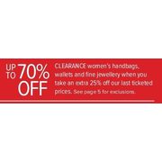 Clearance Women's Handbags, Wallets & Fine Jewellery - Up To 70% off