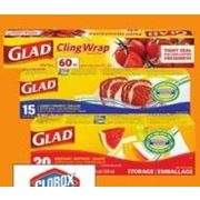 Glad Cling Wrap, Zipper Freezer Or Storage Bags  - 2/$5.00