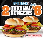 Harvey's: Get Two Original or Veggie Burgers for $6.00