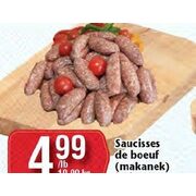 Beef Sausages - $4.99/lb