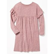 Plush-knit Ruffle-trim Swing Dress For Girls - $19.97 ($9.97 Off)