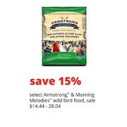 Armstrong & Morning Melodies Wild Bird Food - $14.44-$28.04 (15% off)