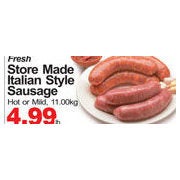 Fresh Italian Style Sausage - $4.99/lb