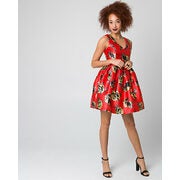 Floral Print Satin & Twill Party Dress - $119.99 ($69.96 Off)