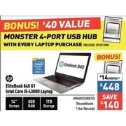 HP Elitebook 840 G1 Intel Core i5-4300U Laptop - $448.00 ($140.00 off)