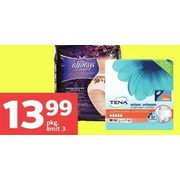 Always Discreet Pads, Liners or Underwear or Tena Protective or Overnight Underwear - $13.99/pkg
