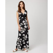 Floral Print Knit V-neck Maxi Dress - $69.99 ($29.96 Off)