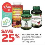 Nature's Bountry Vitamins, Minerals Or Supplements - 25% off