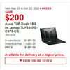 Asus Tuf Dash 15.6 in. Laptop TUF5165PE-CS79-CB - $1299.99 ($200.00 off)